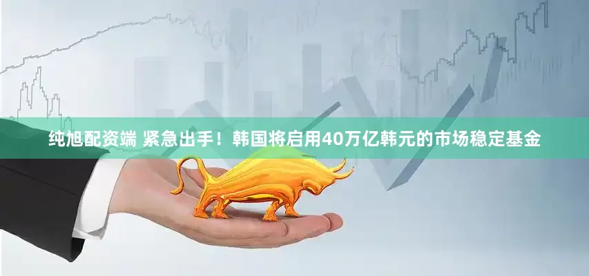纯旭配资端 紧急出手！韩国将启用40万亿韩元的市场稳定基金